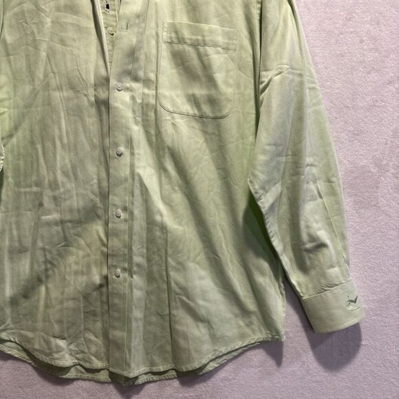 Bobby Jones Green Long Sleeve Button Down Collared Herringbone Shirt Mens Medium - Picture 7 of 16